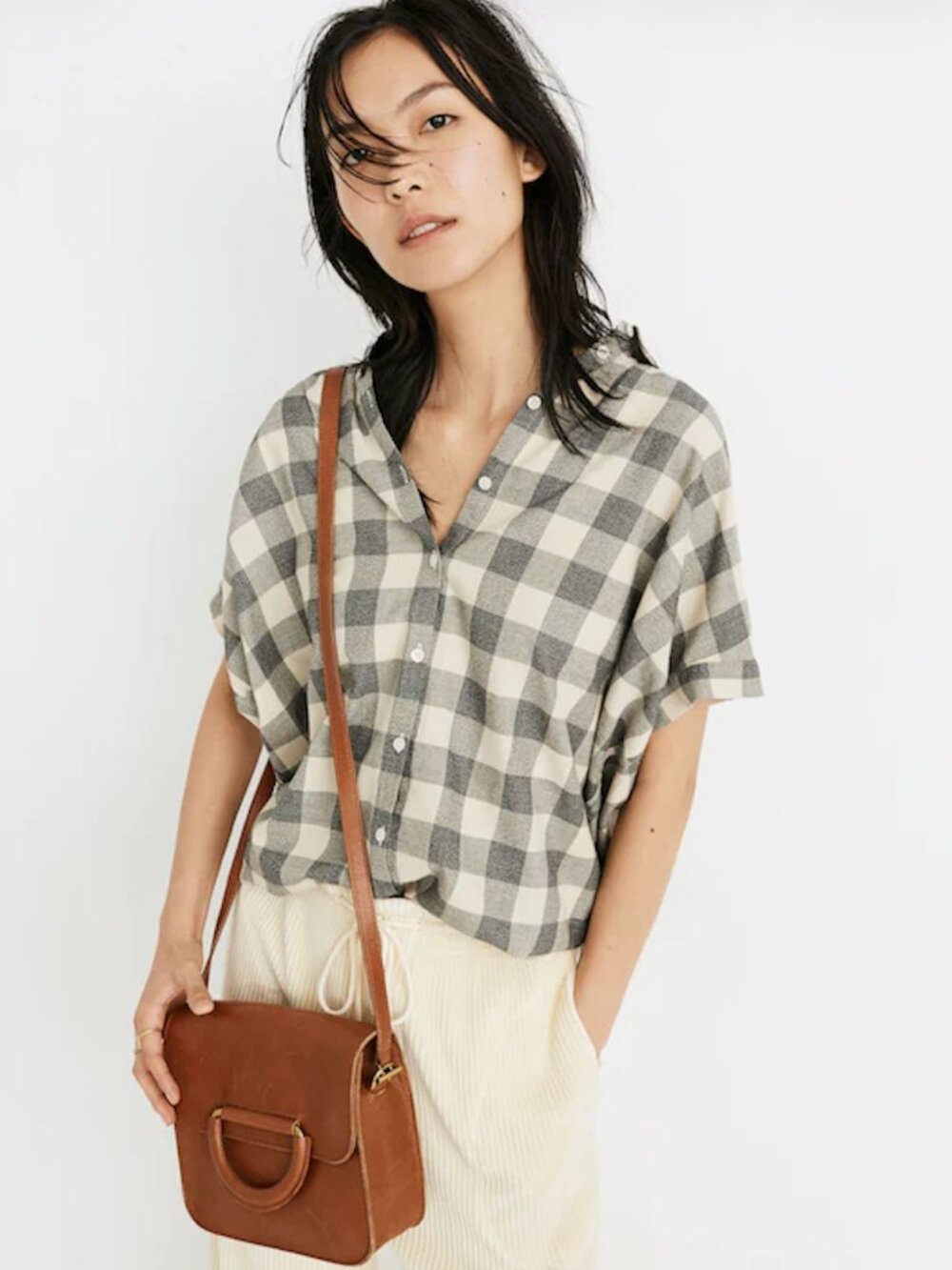 Madewell Central Shirt Size M Buffalo Check Cotton Relaxed Oversized Preppy - Picture 1 of 10